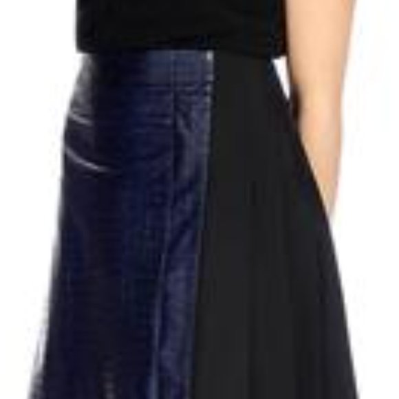 Final Drop NEW Croc Faux Leather Side Pleated Royal Mini Skirt S M - Picture 2 of 7